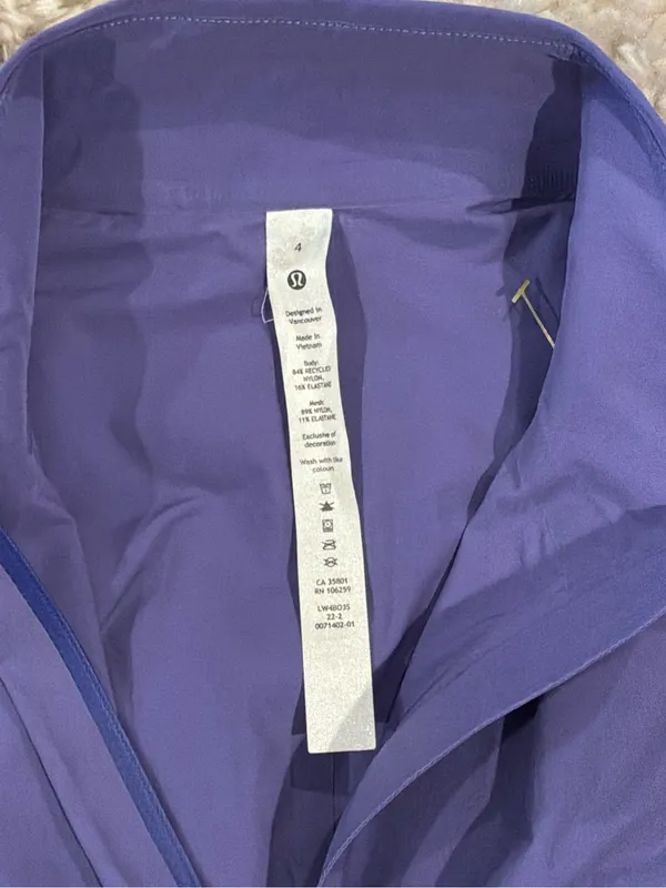 #44 NWOT Lululemon Fast And Free Windbreaker Women's Purple Active Jacket Size 4 - Image 9