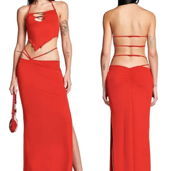 I.AM.GIA Kammy Skirt Red Valentine Romantic‎ Cut Out Strappy Night Out Medium - Image 2