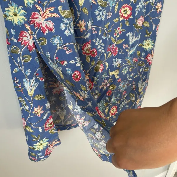 Crazy Horse Vintage Floral Print Maxi Skirt Lightweight Boho Whimsy Blue Size 14 - Image 7