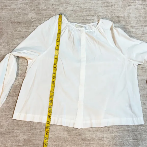 Universal Threads Women’s Large White Cotton Long Sleeve Blouse Top Office New - Image 4