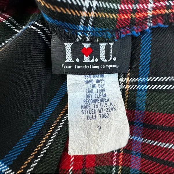 Vintage Y2K Red Blue Plaid A-Line Mini‎ Skirt Gothcore Casual Workwear Womens - Image 3