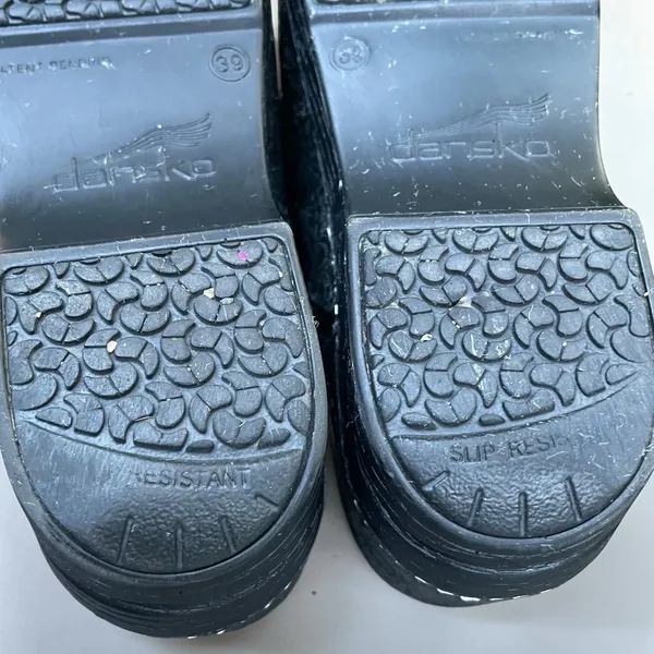 Dansko Pro XP Mandala Patent Leather Professional Clogs EU39 US 8.5 Black Silver - Image 9