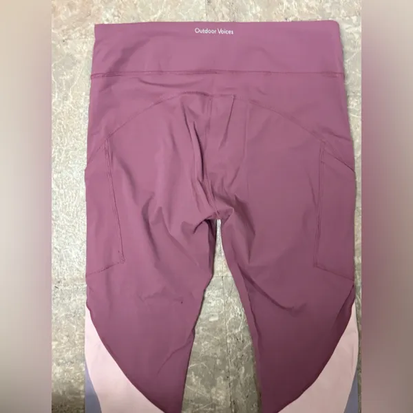 OUTDOOR VOICES Purple Colorblock Leggings Size XL - Image 10