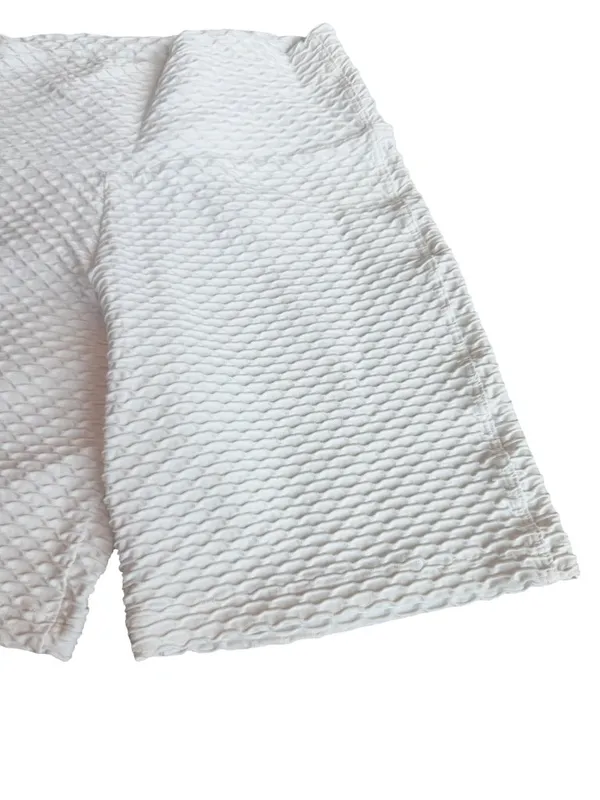 Booty by Brabants White Two Piece Workout Set Crop Top Shorts One Size Curvy - Image 7