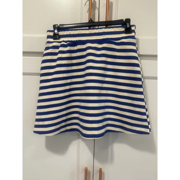 Blue White Striped 2 Piece Skirt Set Sleeveless tennis pickleball Small preppy - Image 2