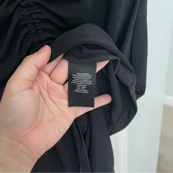 Alice + Olivia‎ MARSHA RUCHED POLO MINI Black Dress - Image 4