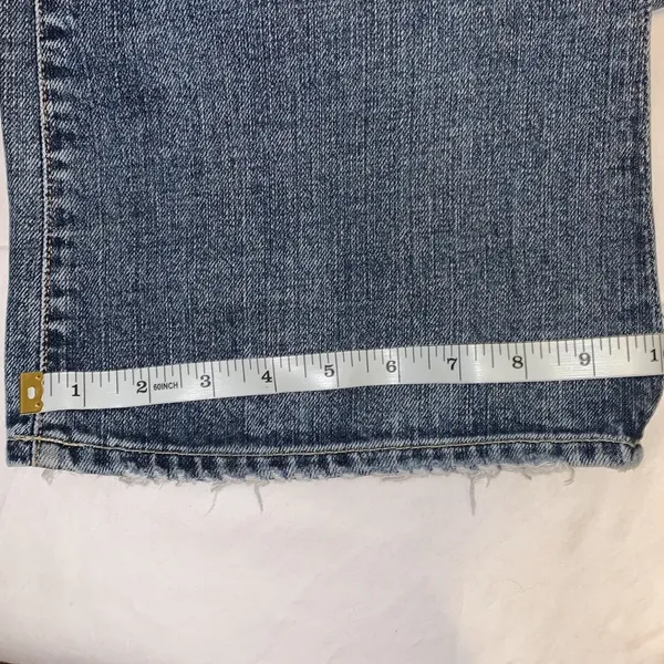 7 For All Mankind boot cut distressed bejeweled denim jeans Excellent Like New! - Image 14
