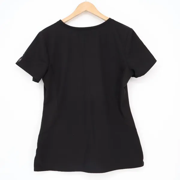 Purple Label by Healing Hands Scrub Top Women's Medium Black V-Neck Short Sleeve - Image 4