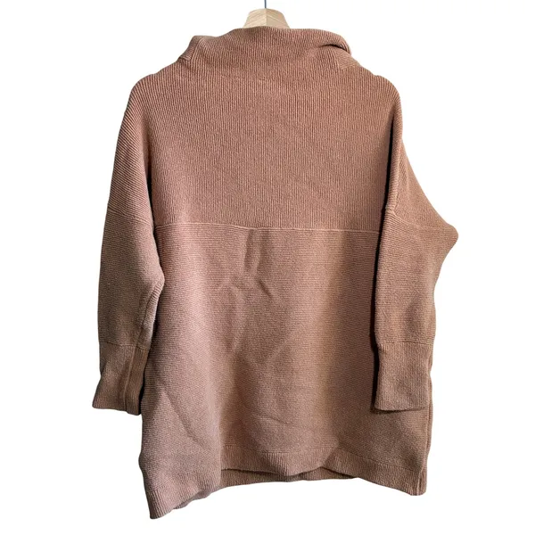 Free People Ottoman Slouchy Tunic Sweater Small Peach Womens Ribbed Knit - Image 6