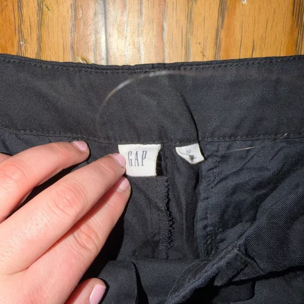 GAP Wide Leg Trousers 10 Black 100% Lyocell Soft Relaxed Workwear Pants - Image 2