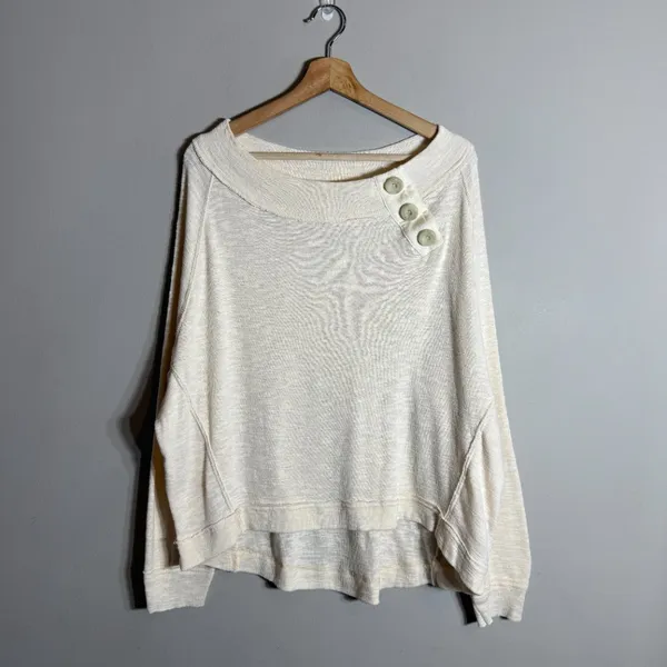 Free People We the Free Don't Forget Me Top Womens Medium Ivory Long Sleeve Boho - Image 6
