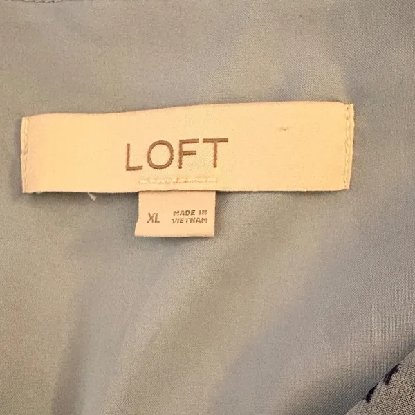 LOFT Shift Dress Womens XL Blue Excellent Leopard Print Drop‎ Waist V-Neck - Image 5