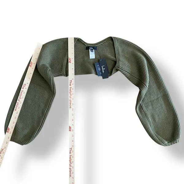Lulus NWT Autumn Aura Olive Green Ribbed Cardigan‎ Womens Size XXS - Image 3