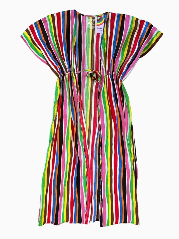 NEW Target Pride Adult Short Sleeve Cover Up Striped Size S/M - Image 3