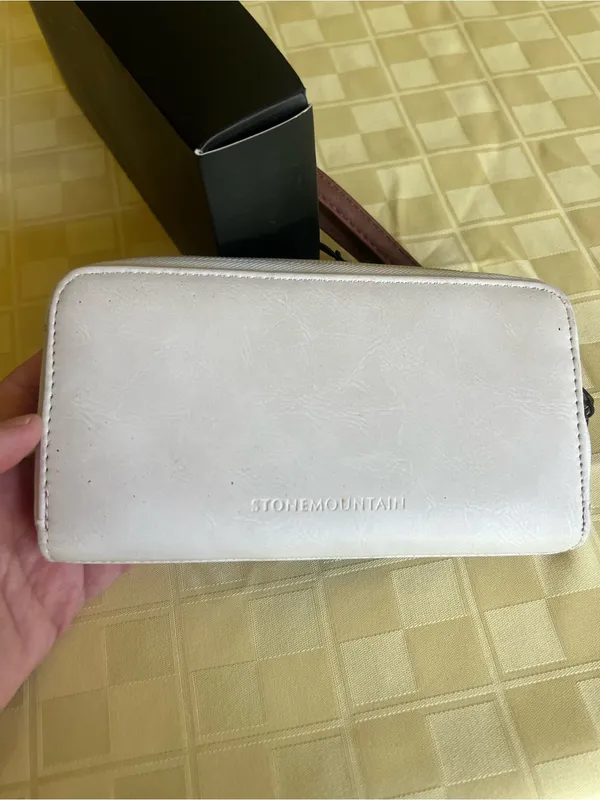Stone Mountain Accessories White and Black Leather Wristlet with Brown Strap - Image 6