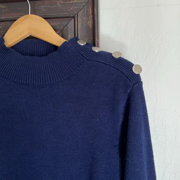 Amazon Kirundo Navy Button Mockneck medium - Image 4