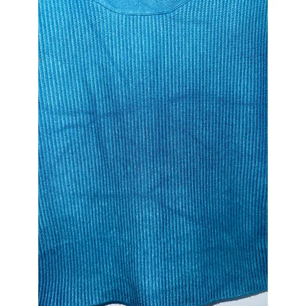 Abercrombie & Fitch Blue Ribbed Knit Sleeveless Cami Tank Top Women Size Medium - Image 5