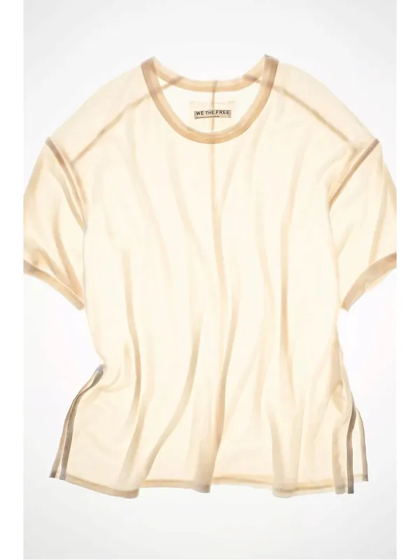 Free People We The Free Peppermint Tee in Oatmeal Cashmere NWT Size Large - Image 5