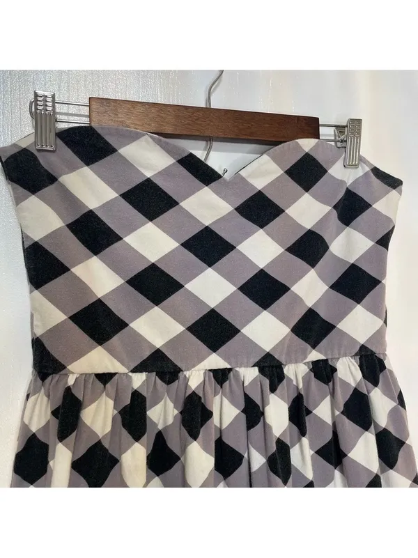 ASOS Buffalo Check Strapless Dress - Image 5
