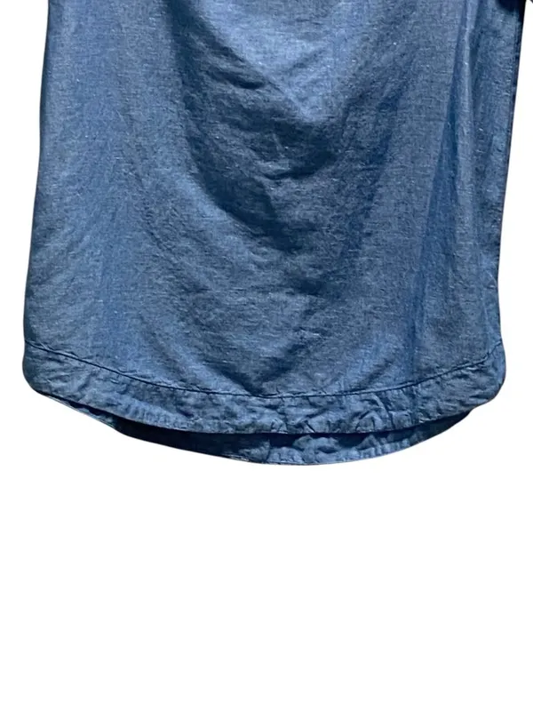 Free People Show Me Some Shoulder Chambray Top Blue Size L Minimalist Boho Beach - Image 8