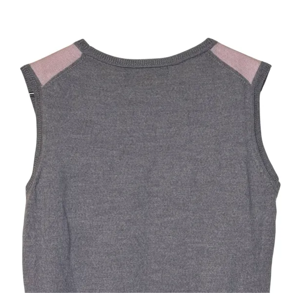 Brooks Brothers Women Tank Sweater Merino Wool Knit Colorblock Pink Gray Medium - Image 8