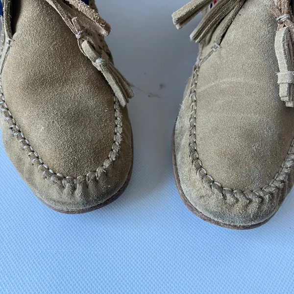 Soludos Suede Moccasin Womens Boots Sz 7 Boho Southwestern Embroidered Festival - Image 13