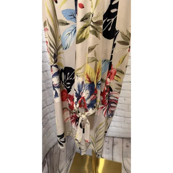 Venus off-the-shoulder long-sleeve tunic Dress with a Floral Print - Medium - Image 4