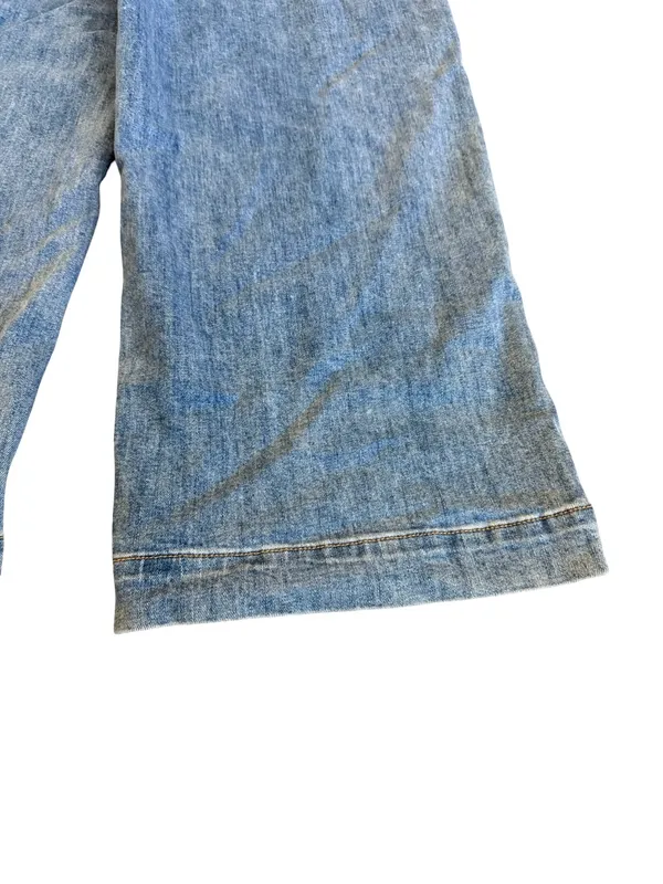 Tribal Jeans Audrey Light Wash Wide Leg Cropped Jeans Button Size 8 Women's NWT - Image 13