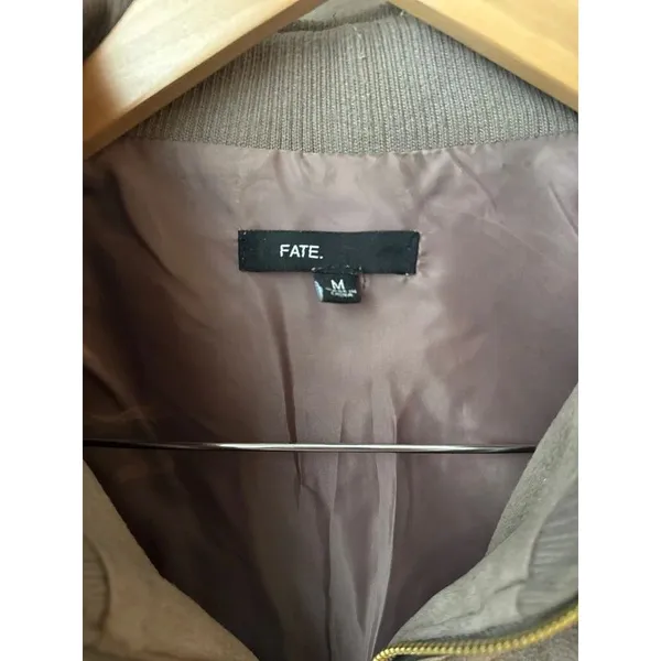 Fate Taupe Quilted Moto Vest Medium Brown - Image 2