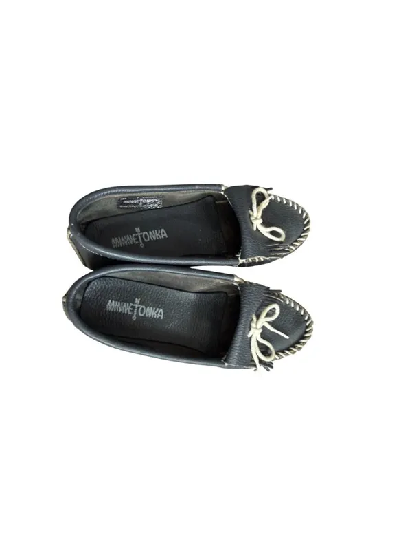 MINNETONKA Blue Leather Loafers Size US 7 - Image 3