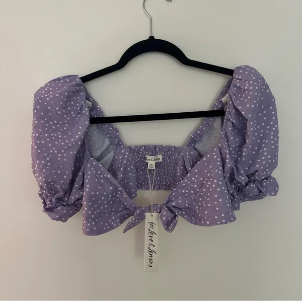 For Love & Lemons Puff Sleeve Crop Top - Image 3