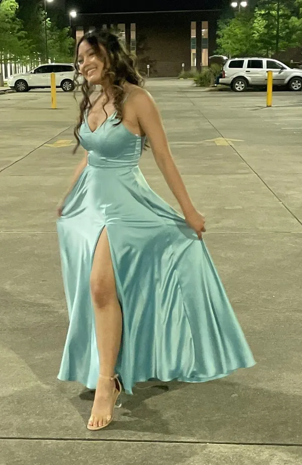 Light Blue Prom Dress Size 2 - Image 7