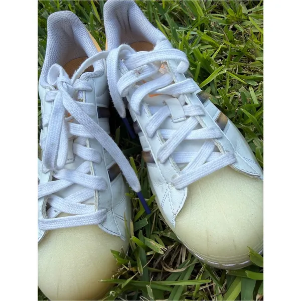 Adidas Superstar White Acid Orange Sneakers Size 6 - Image 6