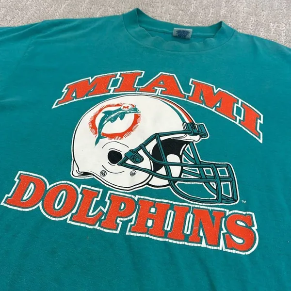 Vintage single stitch Miami Dolphins Tee trench buffalo New York - Image 2