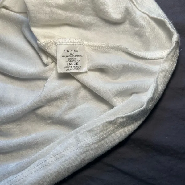 Cha cha vente white with colorful sleeves size large - Image 7