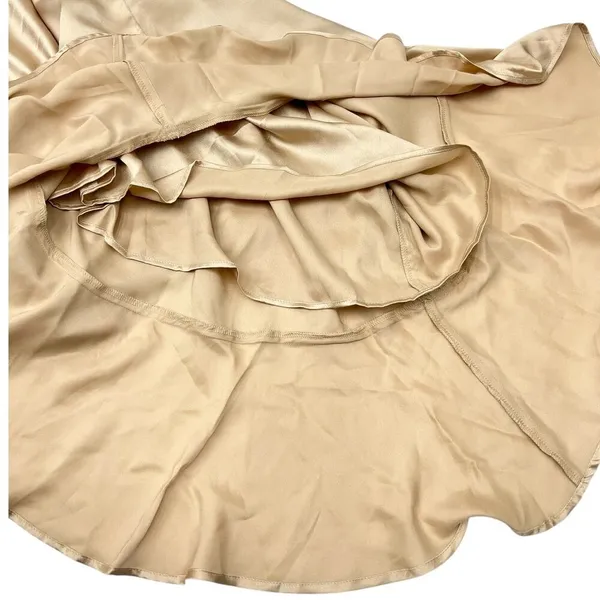 Show Me Your Mumu Cut-out Ruffled Zoey Midi Dress in Champagne Luxe Satin XS - Image 4