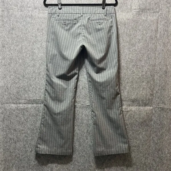 Y2K 90s Dress‎ Pants Medium Gray Pinstripe Wide Straight Leg Low Rise Be Cool - Image 8