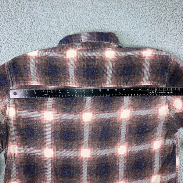 BDG Plaid Flannel Shirt Women M Raw Hem L/S Indie‎ Western Boho Retro Boxy Cabin - Image 7