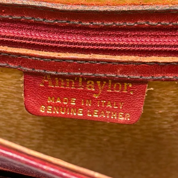 Ann Taylor Vintage Burgundy Leather‎ Saddle Bag Crossbody Made in Italy Classic - Image 3
