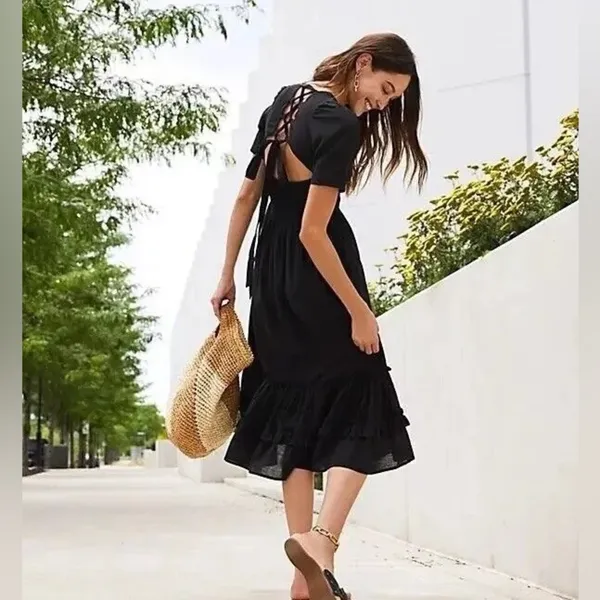Free People Frances Tie Back Midi Dress - Image 2