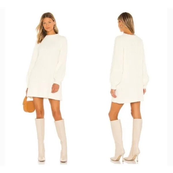 Show Me Your MuMu | Dixon Chenille‎ Ivory Sweater Medium Dress - Retail $158 - Image 6