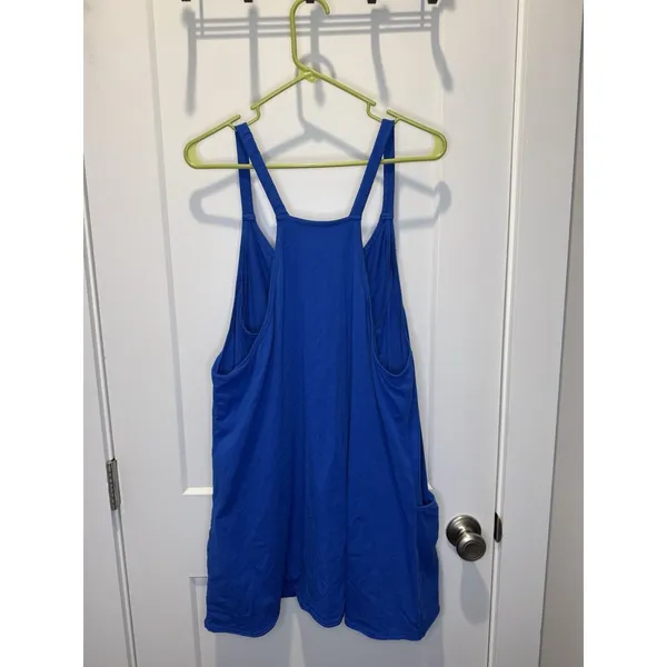 Blue Racerback Sleeveless Relaxed Fit Romper w/Pockets Tennis Dress Size XL - Image 4