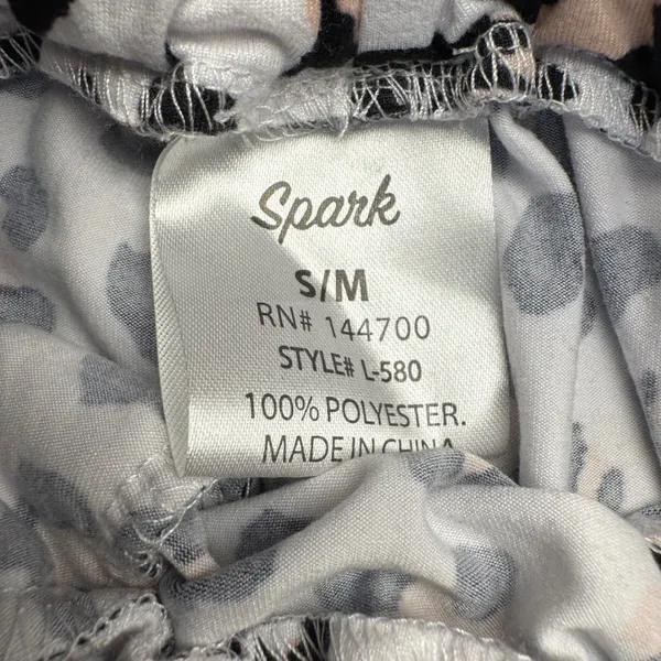 Spark Leopard Print Jogger Pants White Black Tan Animal Print L-586‎ S/M NWT - Image 6