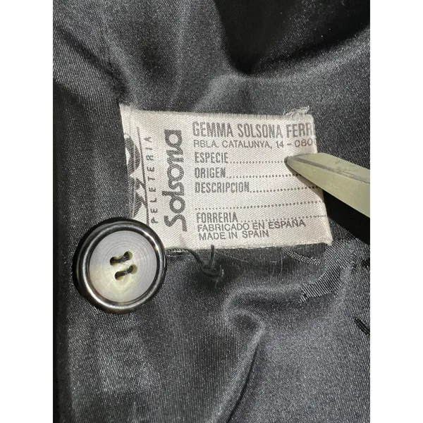 Peletaria Solsona Spain‎ Black Oversized Leather Jacket Western Style Size 42 - Image 5