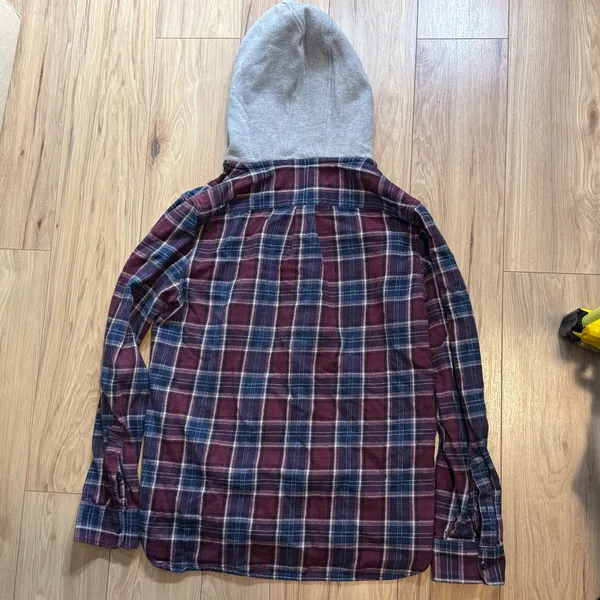 Vans Blue & Maroon Plaid Hooded Shacket • Small Pre-owned In great condition! - Image 8