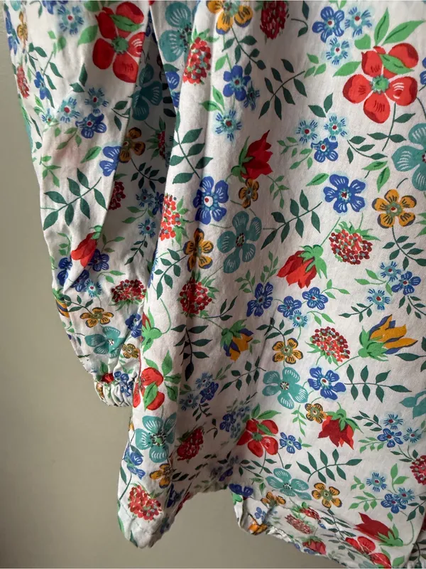 Liberty Art Fabrics Floral Ruffle Blouse Cottagecore Boho - Image 4