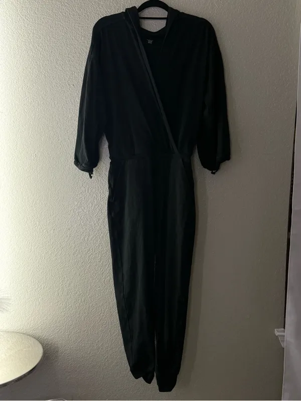 NAMA Enlighten Onesie Black Hooded Wrap Jogger Jumpsuit Athleisure M - Image 9