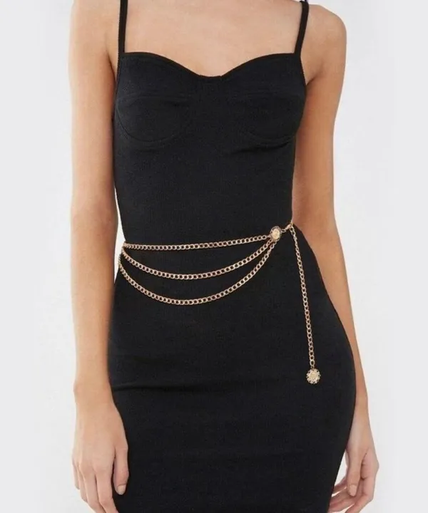 Pendant Multilayer Waist Chain / Belt (Gold Tone) - Image 3