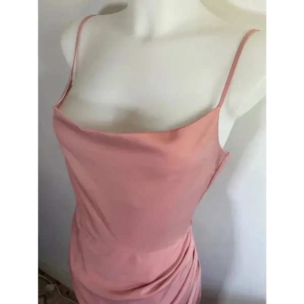 Showpo‎ Dazzling Lights Cowl Drape MIDI Dress Pink Peach Satin Size 6 US 0209 - Image 4