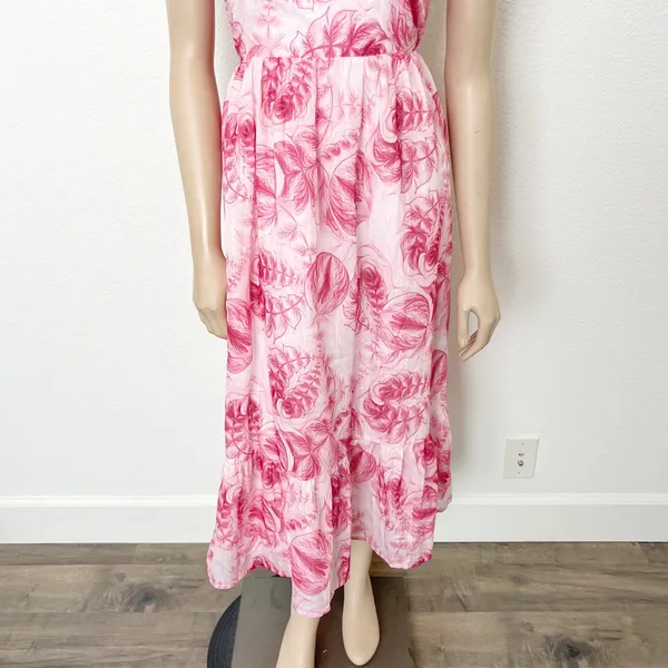 [Hello Molly] Pink Floral Don't Hold Back Midi Ruffle Hem Dress NWT Size Large L - Image 8